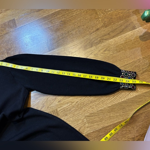 Vintage St.John Santana Knit Black Embellished Dress Jeweled Collar Size 4 - Picture 16 of 16